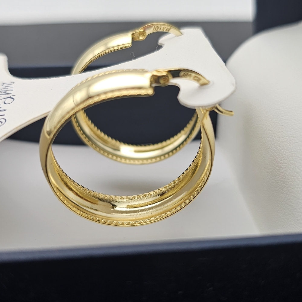 24kt gold over sterling silver earrings - Picture 2 of 2